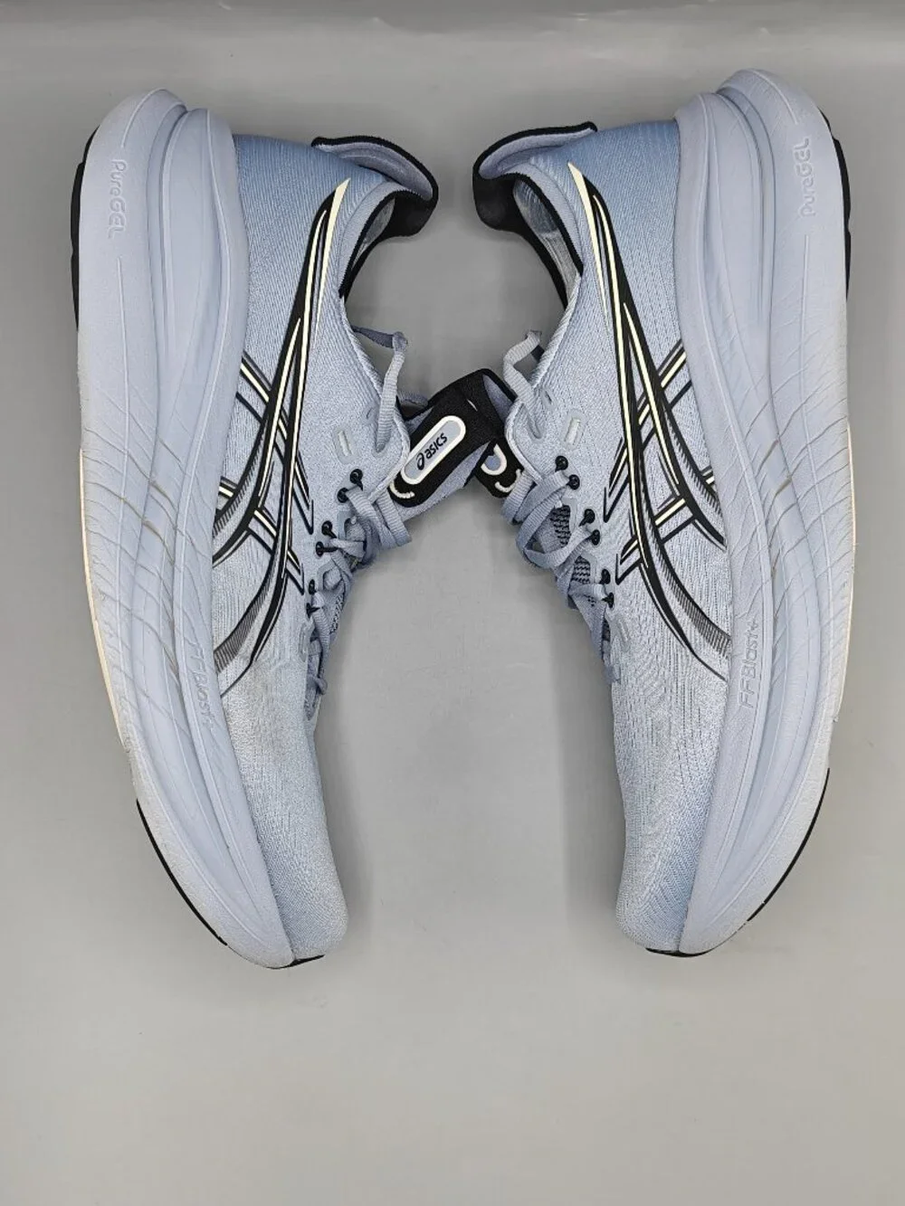 ASICS Gel Nimbus 28 Running Shoes Grey Blue Black Size 13 Men's 1011C127